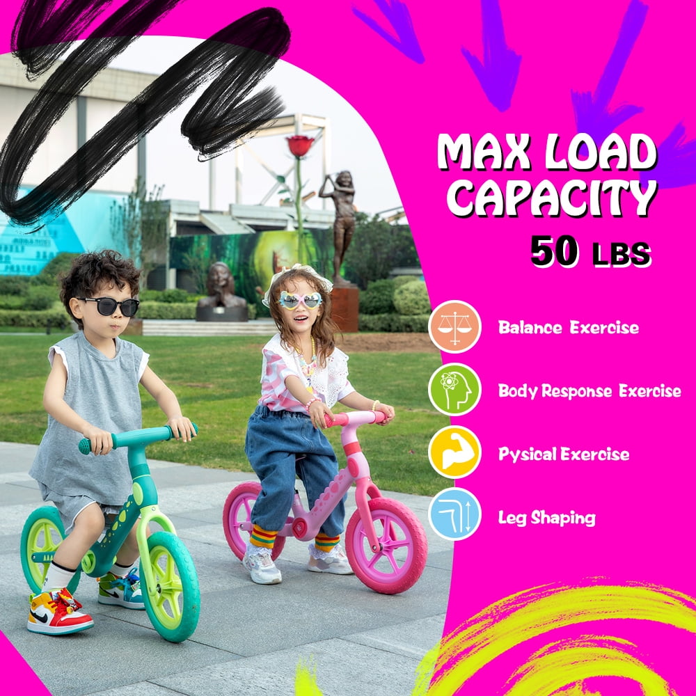 Hoverheart Dinosaur Balance Bike, No Pedal Kids Toys Baby Balance Bike Child Push Along Walking Bike (Blue)